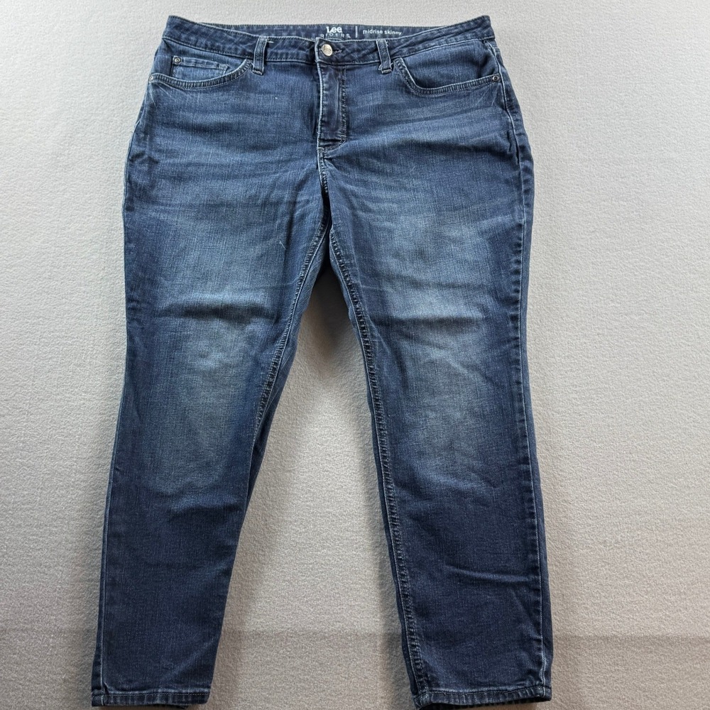 Lee Riders Jeans Womens 18P Blue Midrise Skinny Stretch Denim